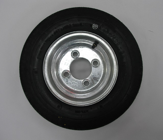 4.80/4.00-8 on 8" x 3.75" Galvanized Steel Wheel - 4 on 4"