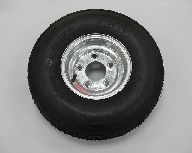 5.70-8 on 8" x 3.75" Galvanized Steel Wheel - 4 on 4"