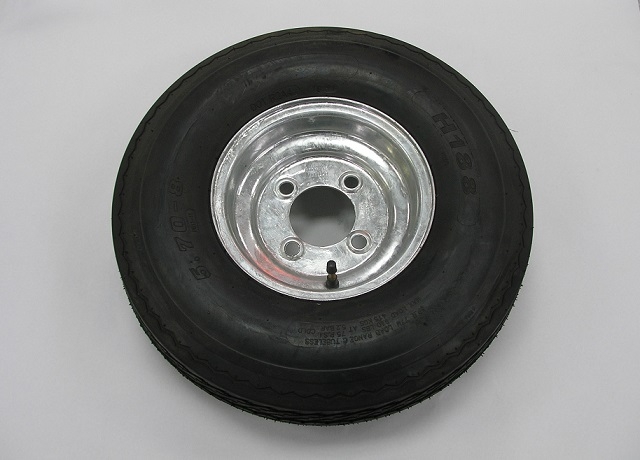 5.70-8 on 8" x 3.75" Galvanized Steel Wheel - 4 on 4"