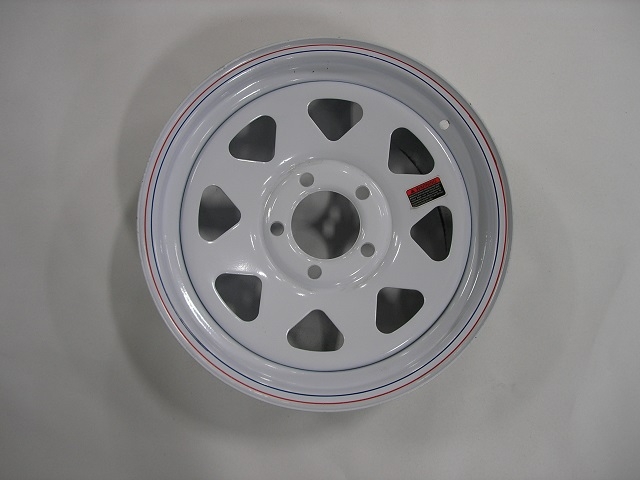 Spoke Wheel - 15" x 6" JJ - 5 on 4.5" - White with Stripe