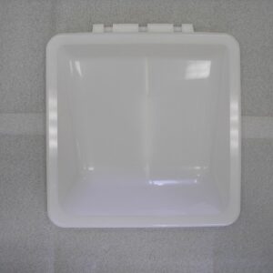 White All Plastic Vent Lid - Wedge Style - 14" x 14"