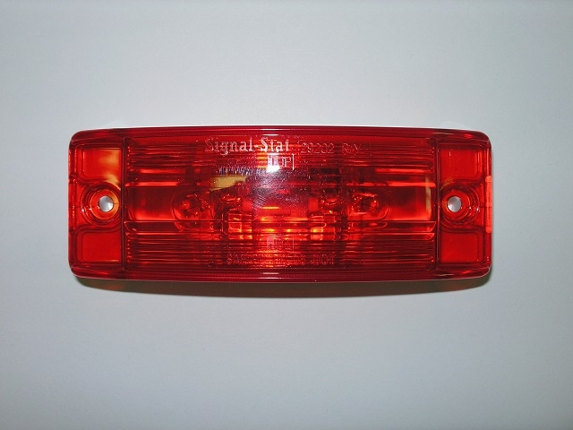 Red Rectangular Clearance / Side Marker Light - 21 Series - Male Pins