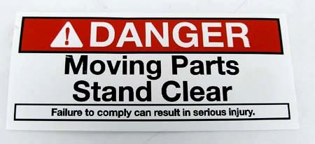 Decal - "Danger Moving Parts"