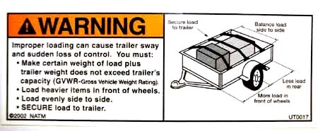 Decal - "Load Balancing" and "Securing Warning" - 2" x 6"