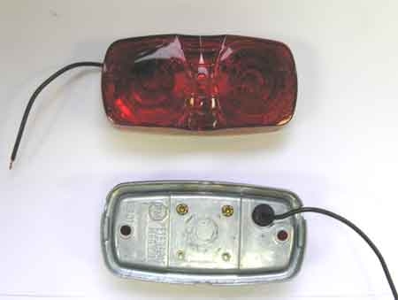 Peterson - Red "Double Bullseye" Clearance/Side Marker Light - Aluminum Base (Obsolete/Discontinued)