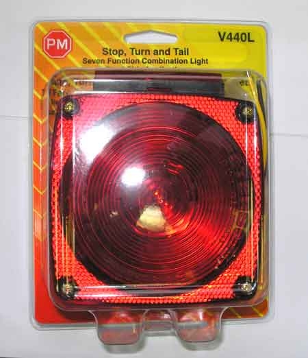 Peterson - 4-1/2" Square Stop / Turn / Tail Light with Tag Light - Under 80" - Road Side - 440 Series