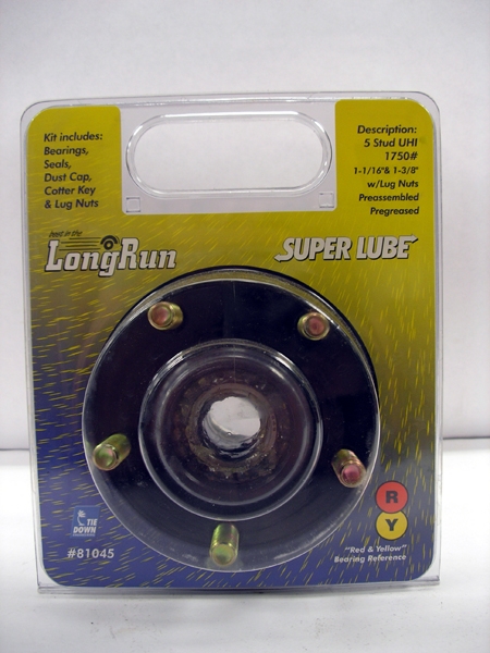 Tie Down Engineering - 1750 lb Super Lube Idler Hub Kit - 5 on 4.5" - 1-3/8" Inner and 1-1/16" Outer Bearings