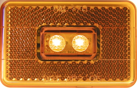 Peterson - LED Amber Rectangular Clearance / Side Marker Light with Reflex - 170 Series