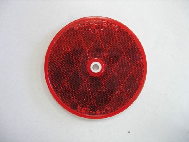 REFLECTOR W/ HOLE - 3" - ROUND - RED