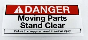 Decal - "Danger Moving Parts"