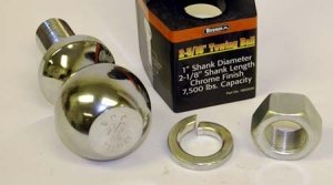 Buyers - 2-5/16" Chrome Hitch Ball - 1" Shank - 7.5k MGTW