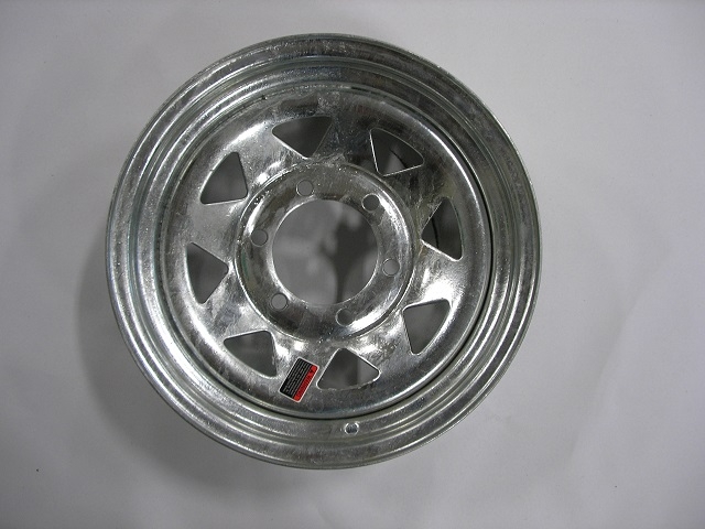 Spoke Wheel - 15" x 6" JJ - 6 on 5.5" - Galvanized