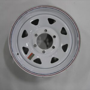 Spoke Wheel - 16" x 6" K - 6 on 5.5" - White with Stripe