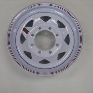 Spoke Wheel - 16" x 6" K - 8 on 6.5" - White with Stripe