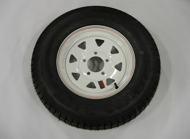 185/80D13 on 13" x 4.5" JJ White Spoke Wheel - 5 on 4.5"