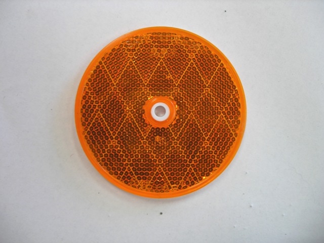 REFLECTOR W/ HOLE - 3" - ROUND - AMBER