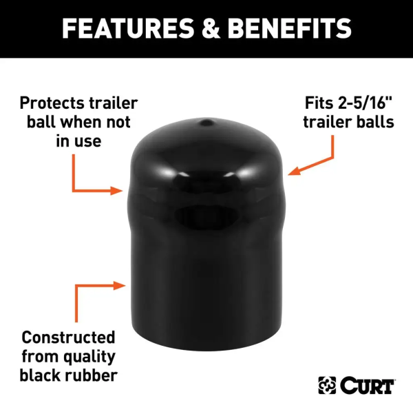 Curt - 2-5/16" Rubber Ball Cover