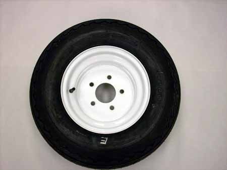 Mounted - 205/65-10 on 10" x 6" White Steel Wheel - 5 on 4.5"