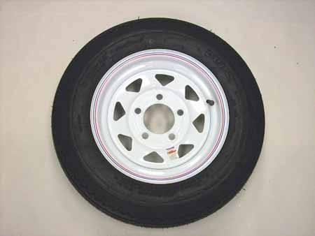 Mounted - 5.30-12 on 12" x 4" JA White 8 Spoke Wheel - 5 on 4.5"