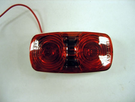 Truck-Lite - Red "Double Bullseye" Clearance / Side Marker Light - Die Cast Base