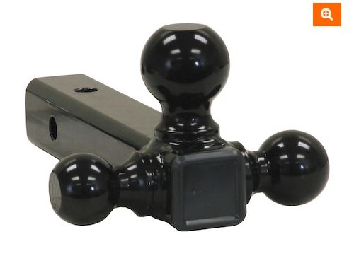Buyers Tri-Ball Hitch - Tubular Shank with Black Towing Balls