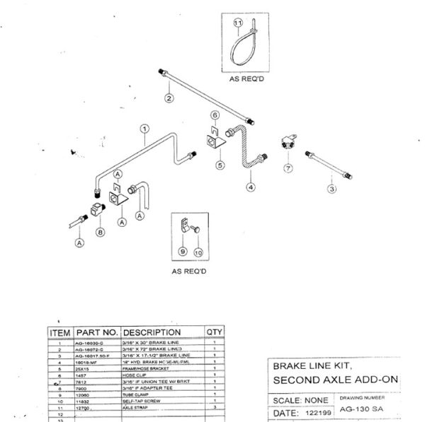 BluDot - 2nd Axle Add-On Brake Line Kit - Original $47.99