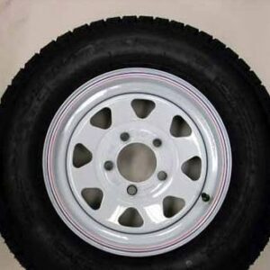 20.5" x 8" x 10" 4 Bolt LR-E Tire with White Spoke (205/65)