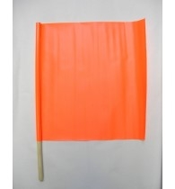 Erickson - 18" x 18" x 3/4" Mesh "Wide Load" Orange Flag (with pole)