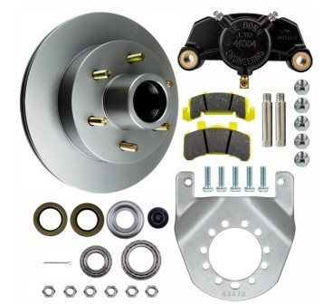 Tie Down Engineering - 12" Vented Rotor Disc Brake Kit - 6-Lug Integral Rotor