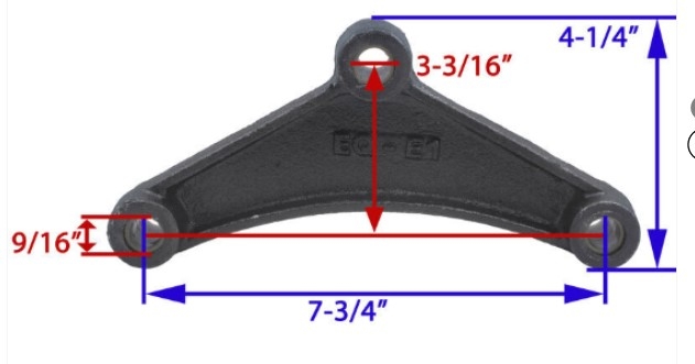 Universal Group - Curved Equalizer for 1-3/4" Wide Double-Eye Springs - 7-3/4" Long - 9/16" Center Hole