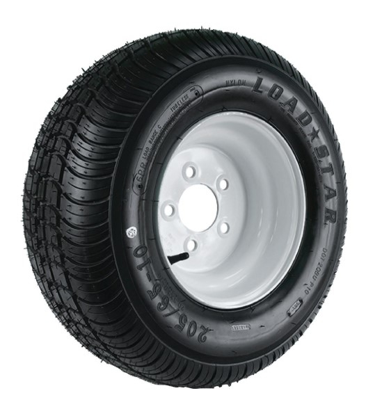 Mounted - 20.5" x 8" x 10" 5-Bolt LR-E Tire with White K399 Wheel (205/60)