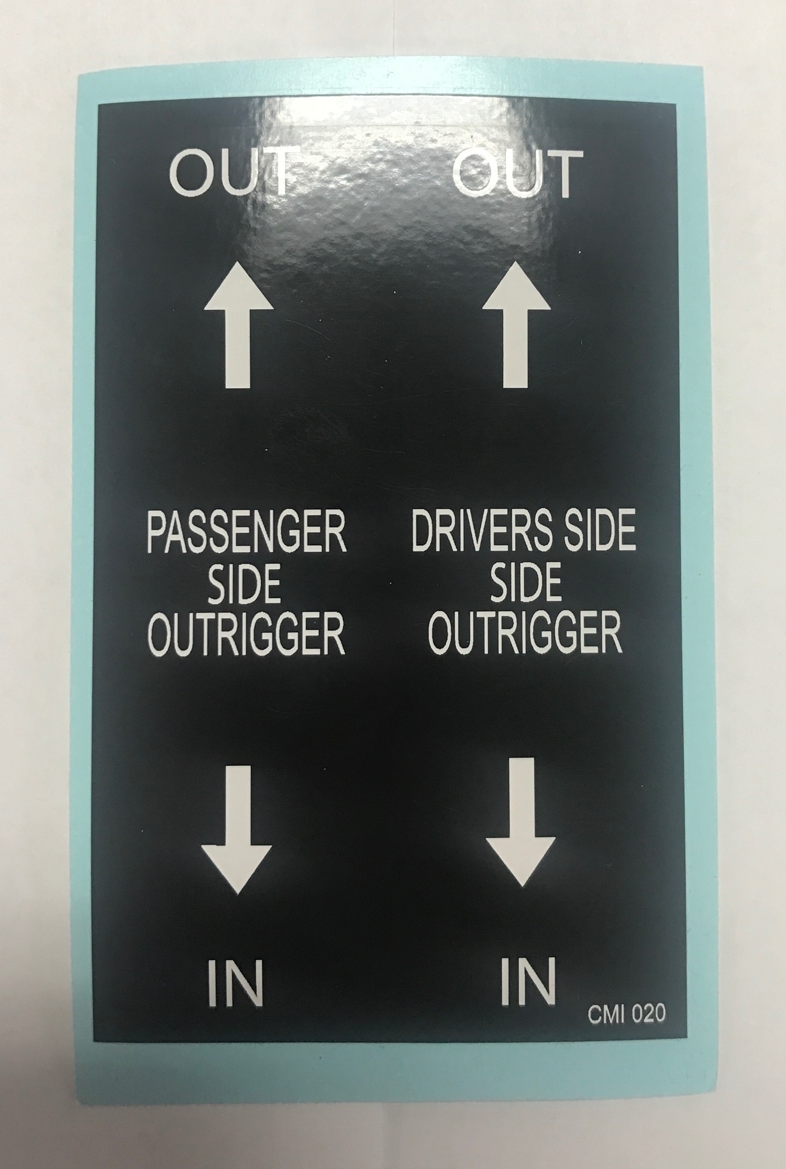 Decal - Dump Trailer Outriggers - 2.5" x 4" (White on Black)