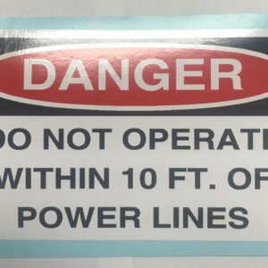 Decal - "Danger - Power Lines" - 3" x 5" (Red/Black on White)