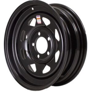 Wheel Only - 14" x 5.5" JJ 545 Black 8-Spoke Wheel - 2.2K - 3.19" Pilot