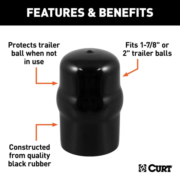 Curt - 2" and 1-7/8" Rubber Ball Cover