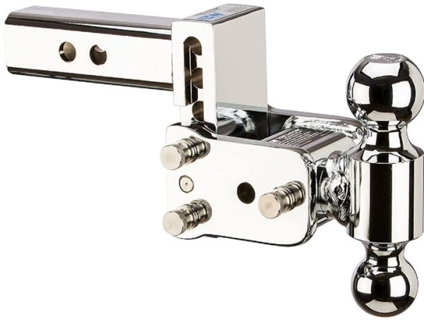 B&W Tow & Stow Dual-Ball Mount, Chrome - 3" drop, 2" shank