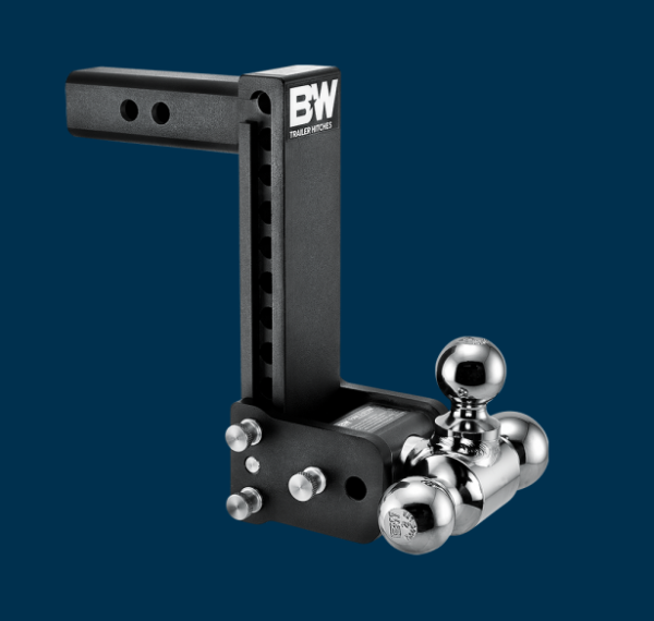 B&W Tow & Stow Hitch Tri-Ball Mount - 9" drop, 2" shank - Image 2